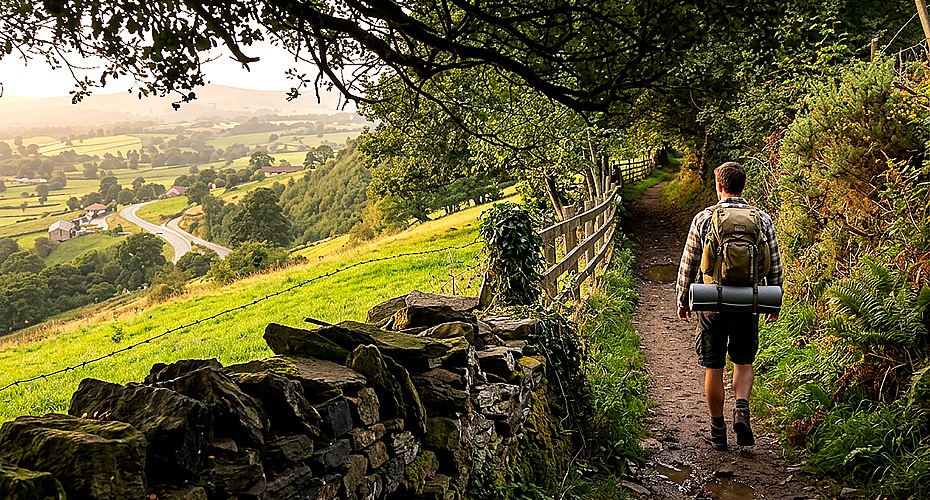 Tramo del Camino Primitivo de Santiago a su paso por Castroverde, Lugo