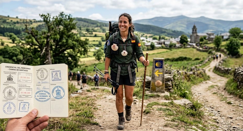 Credencial del peregrino del Camino de Santiago, documento que se sella en el Camino Primitivo